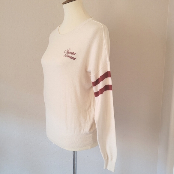 Guess Jeans Vintage 90's Cream Varsity Sweater - Picture 4 of 7